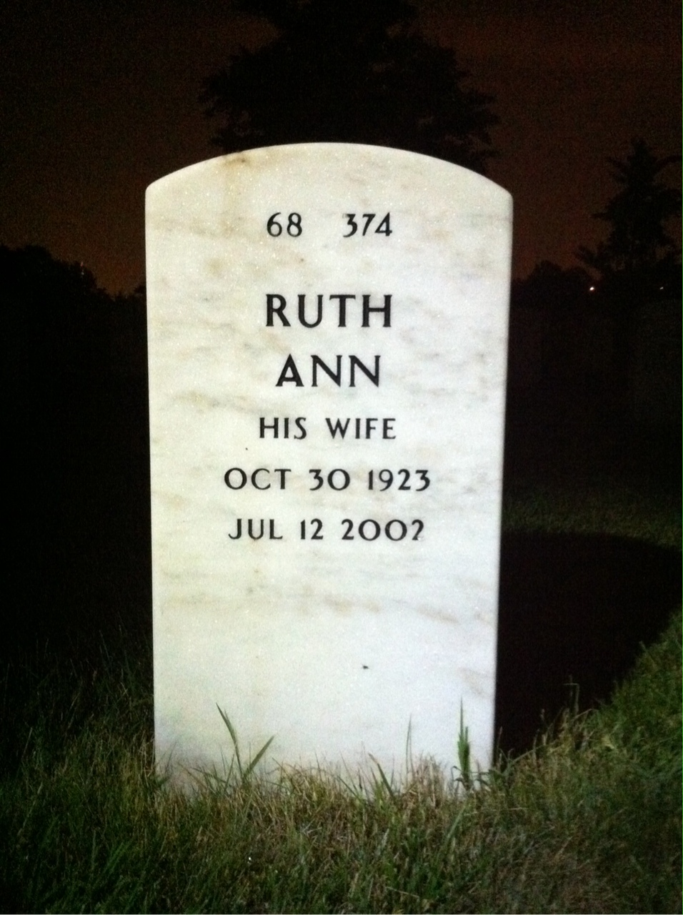 Back of headstone — Robert Keller