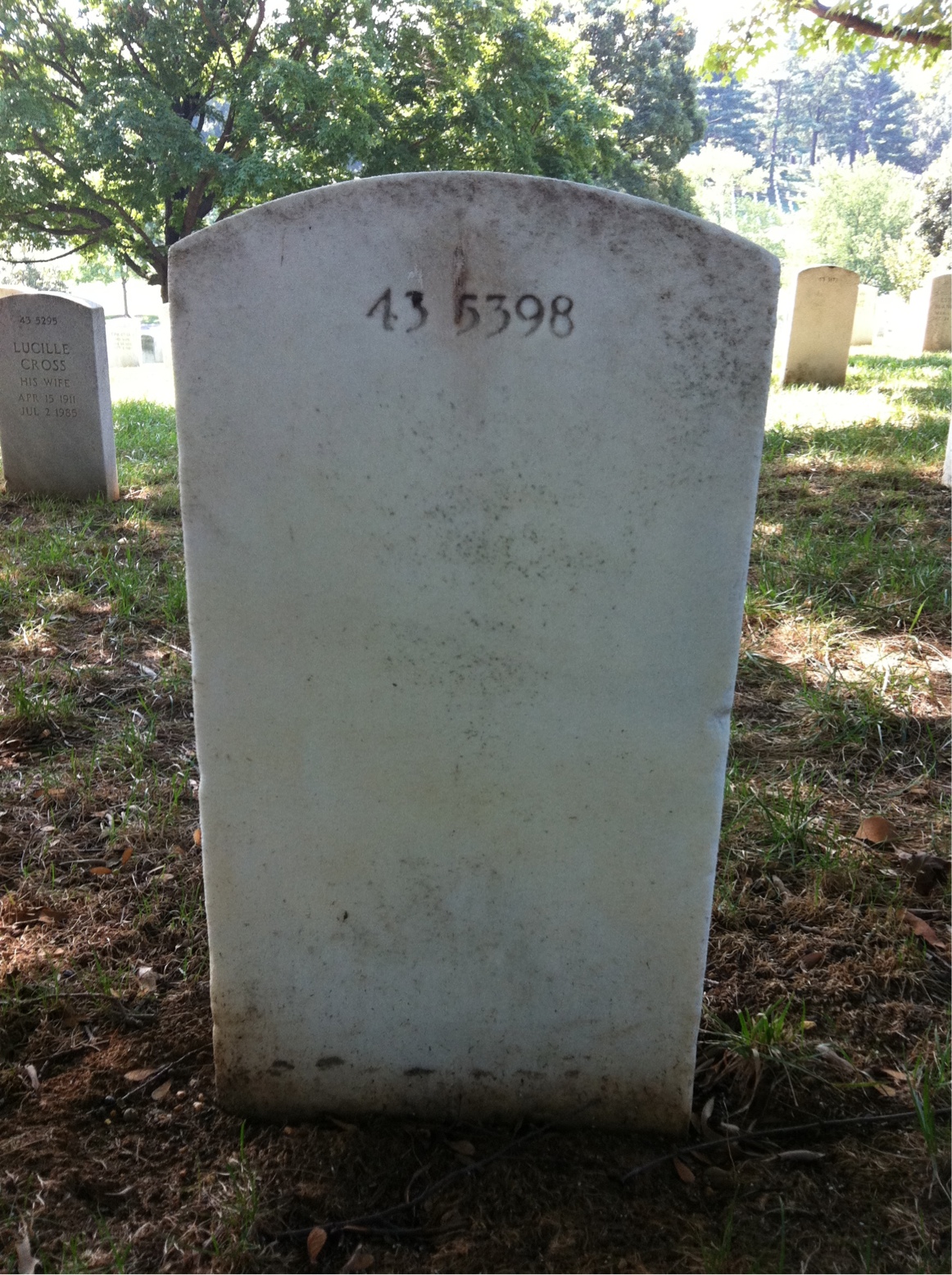 Back of headstone — Robert Crowther