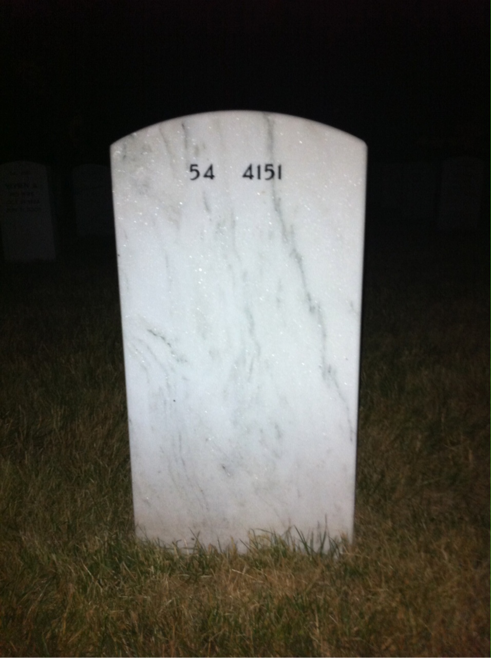 Back of headstone — David Upham