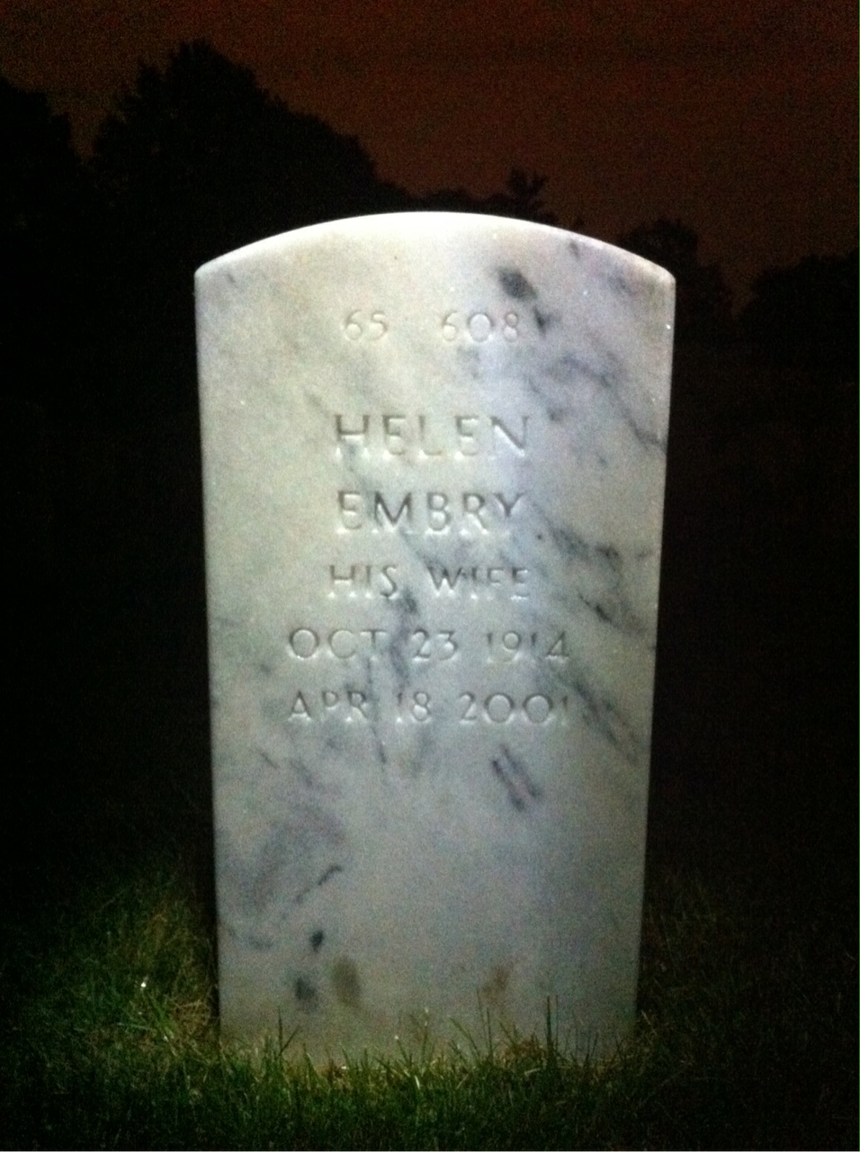 Back of headstone — Charles Righter