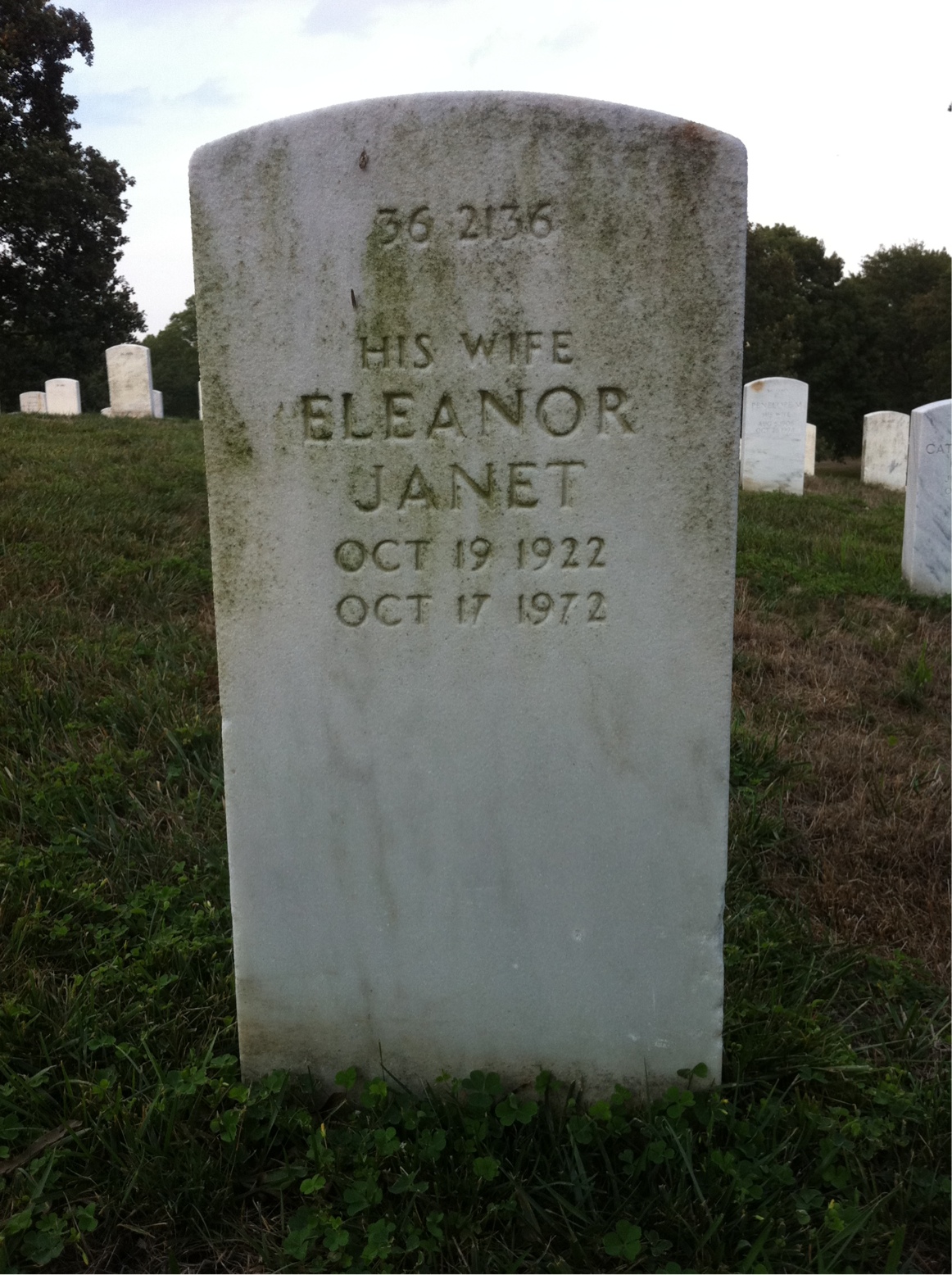 Back of headstone — Eleanor Badey