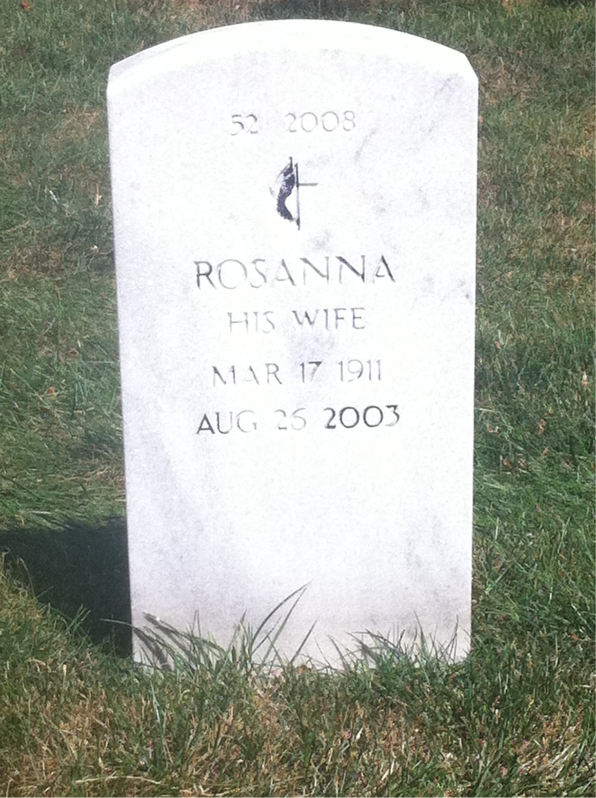 Back of headstone — Thomas Lyman
