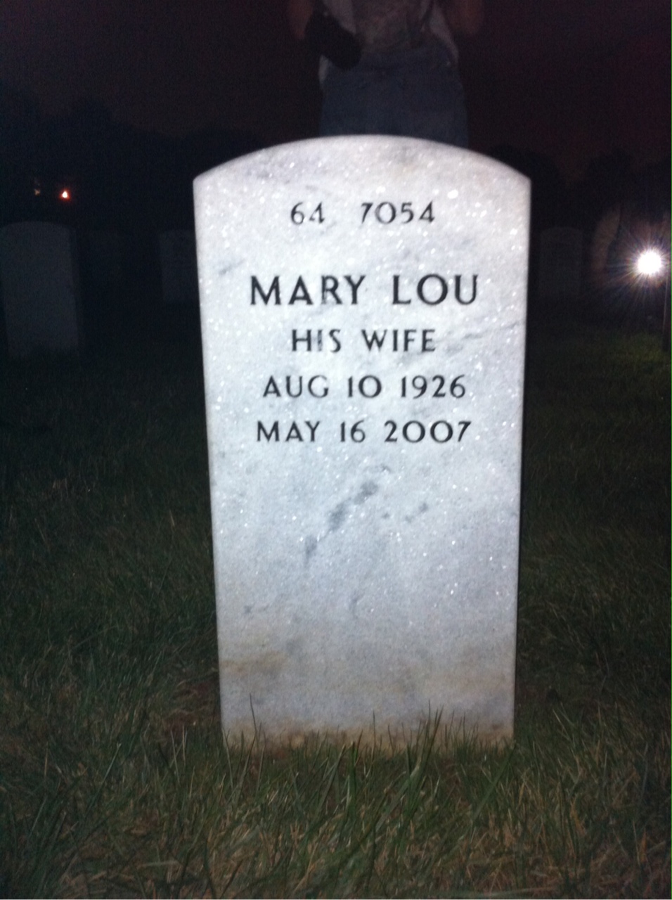 Back of headstone — Dewitt Cooper