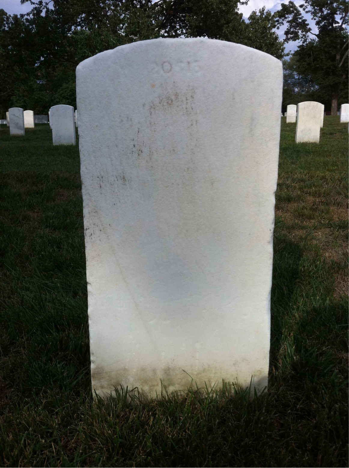 Back of headstone — William Morrissey