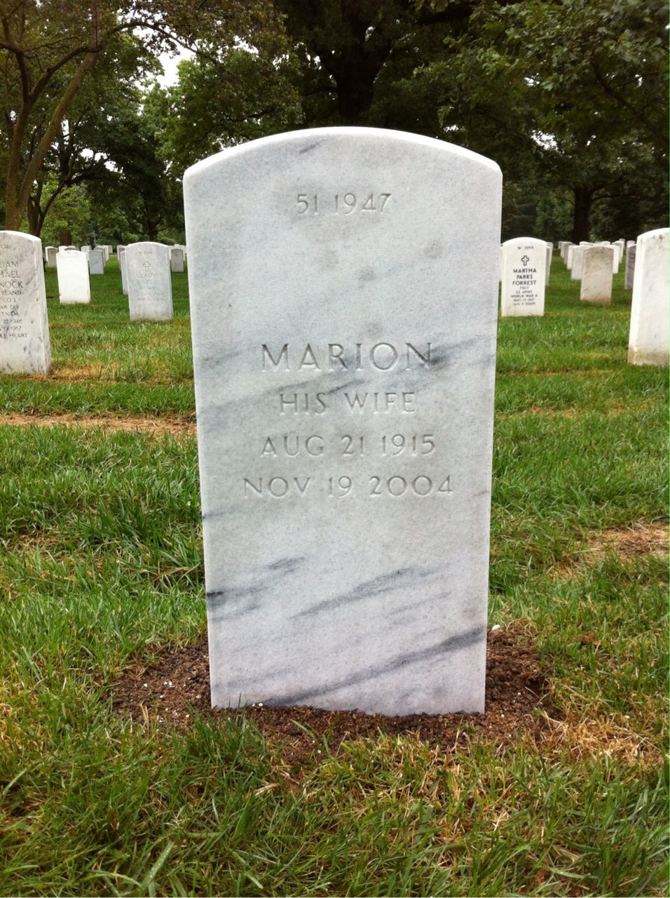 Back of headstone — Jay Duvon