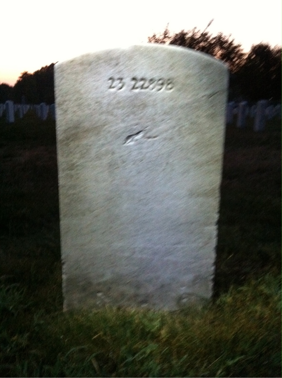 Back of headstone — Albert Contee