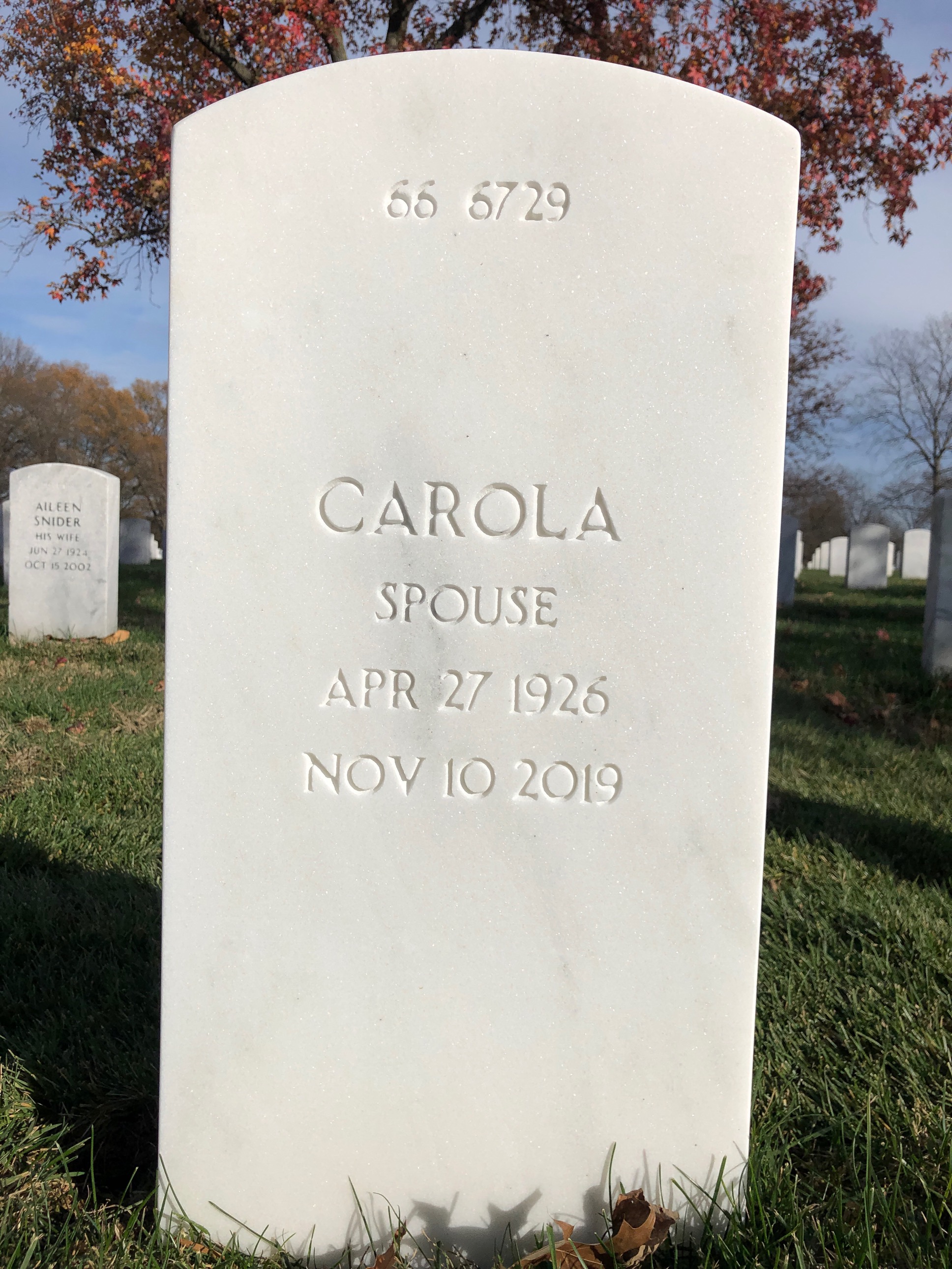 Back of headstone — Kenneth Artiss