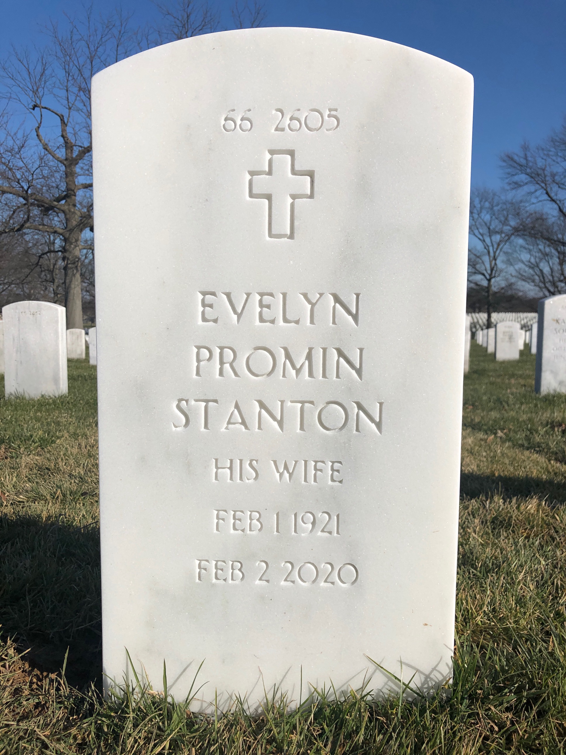 Back of headstone — Charles Stanton