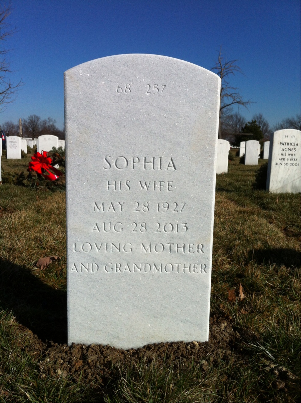 Back of headstone — Nicholas Soffos