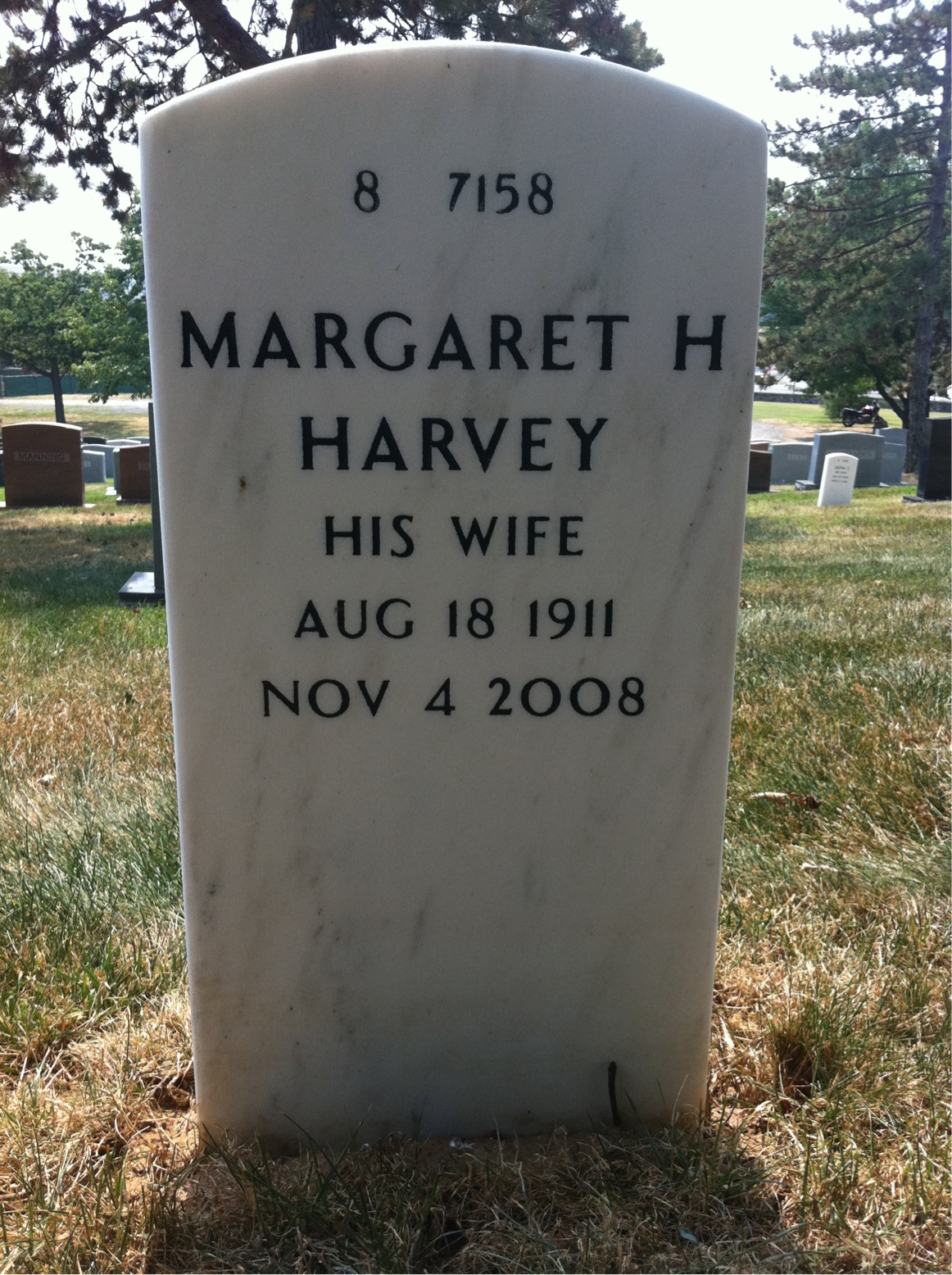 Back of headstone — William Mcdonald