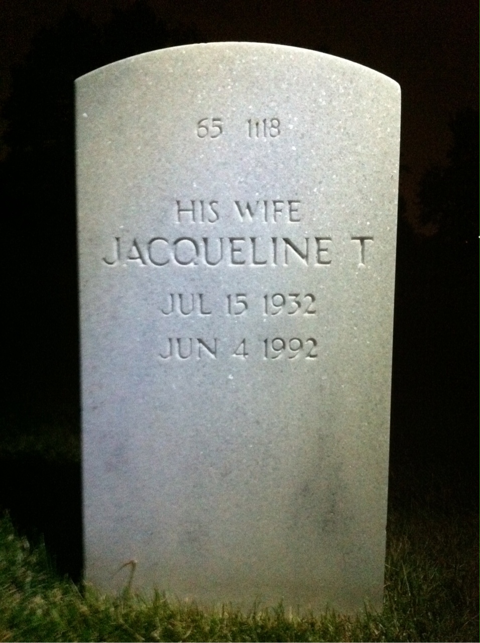 Back of headstone — Alex Moultrie
