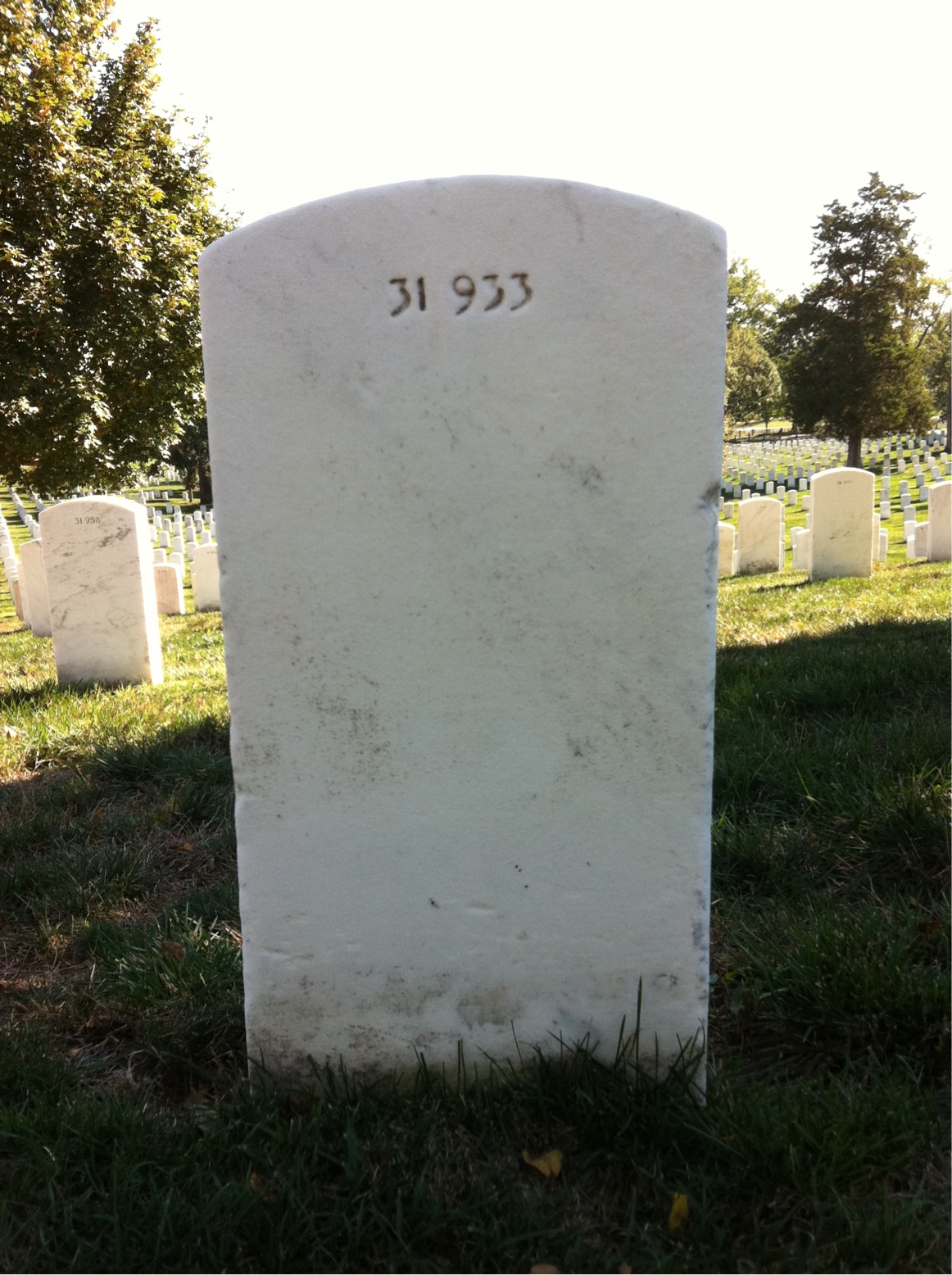 Back of headstone — Walter Leroy Cook