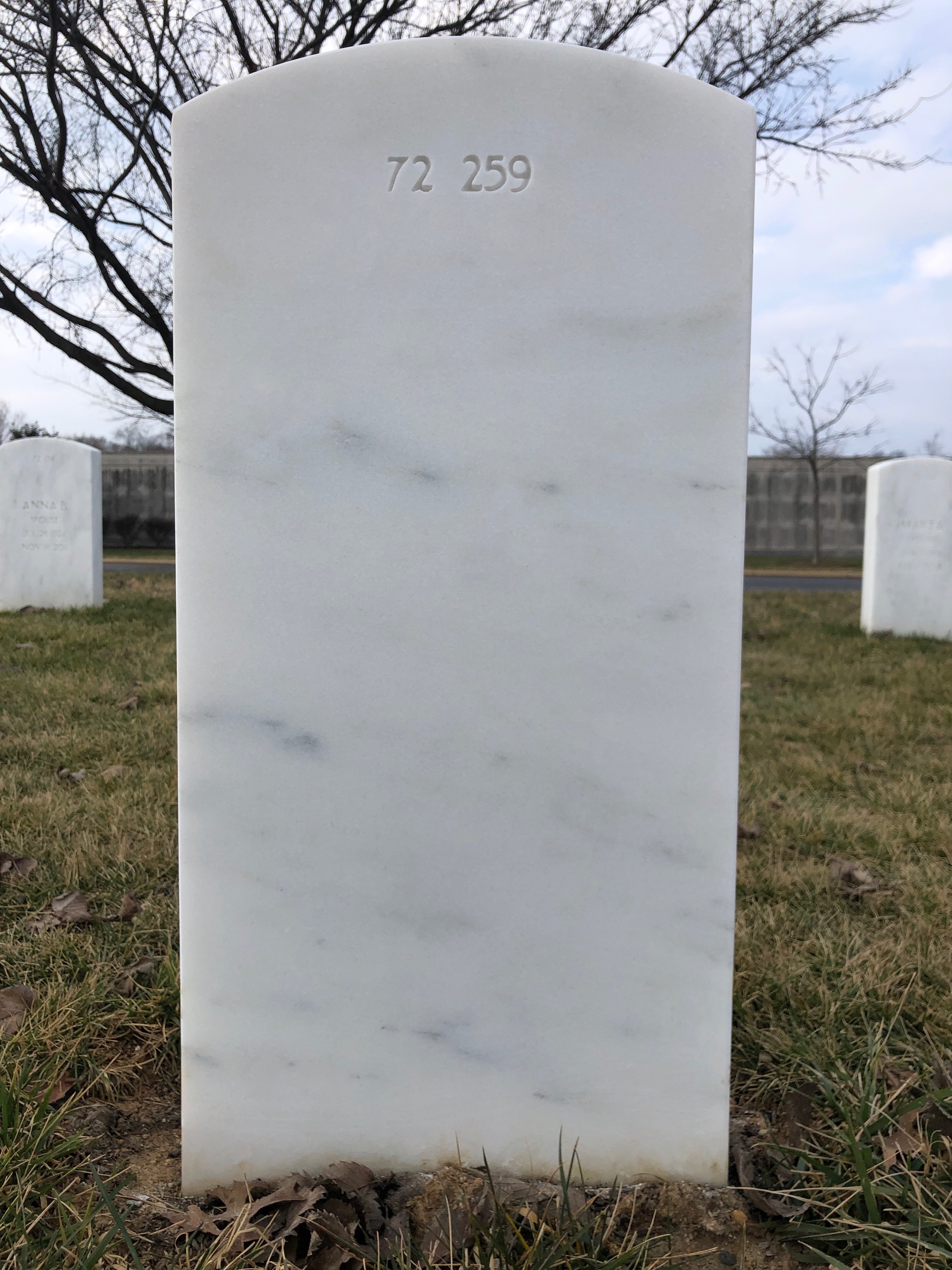 Back of headstone — James M Parker