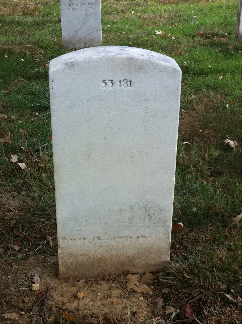 Back of headstone — Arthur Banks