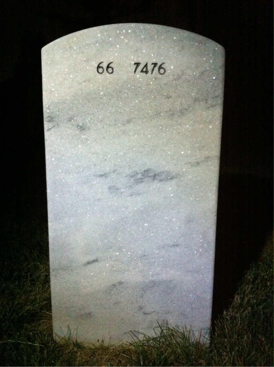 Back of headstone — Walter Flagg