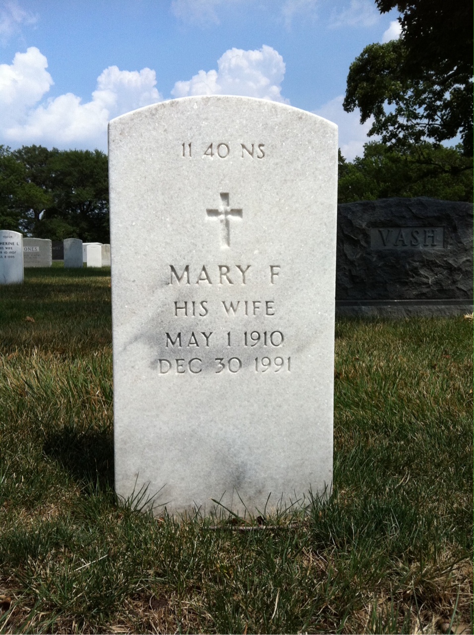 Back of headstone — Alyre J Gallant