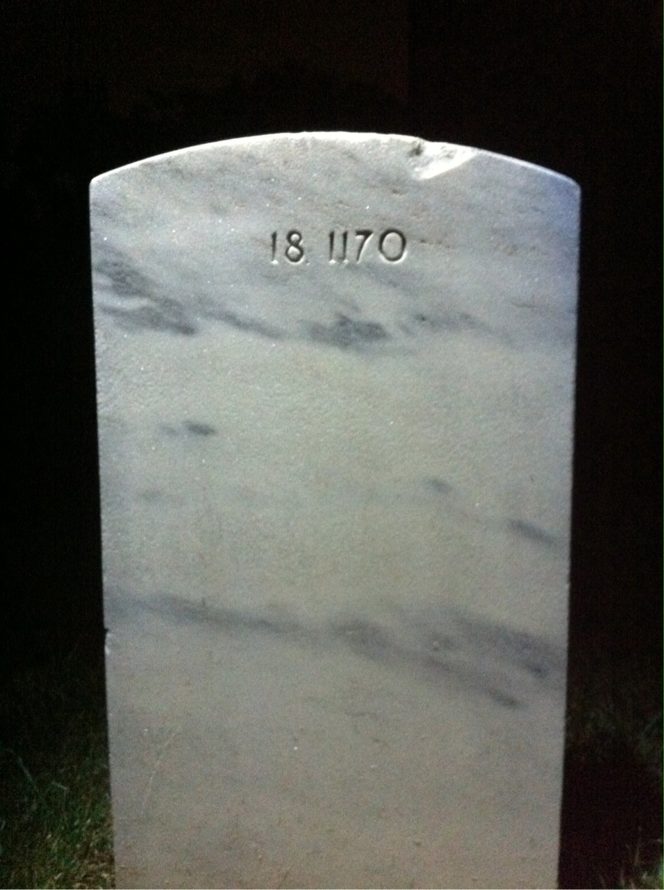 Back of headstone — Ernest Morris