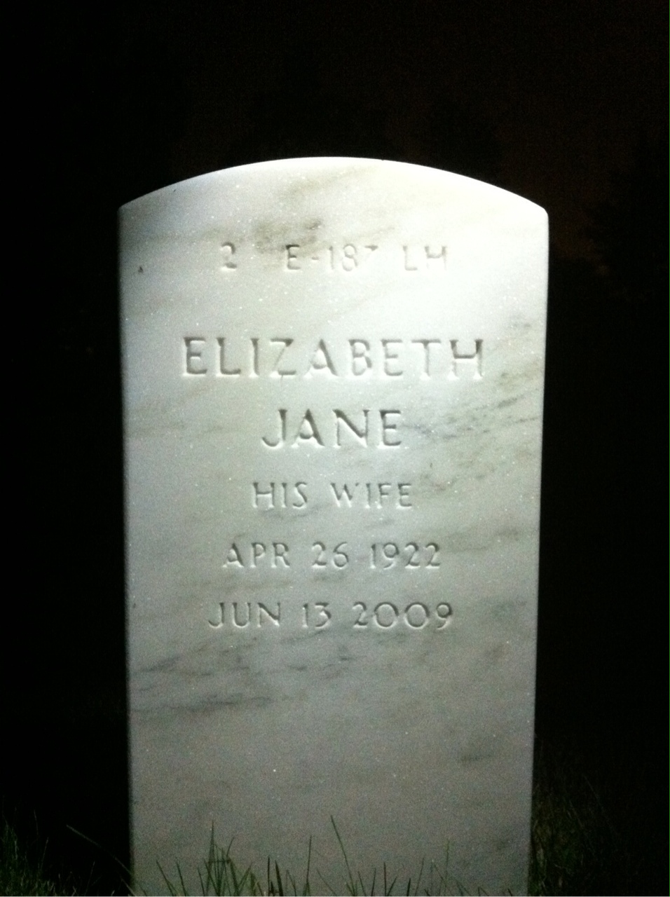 Back of headstone — Clifford Harris