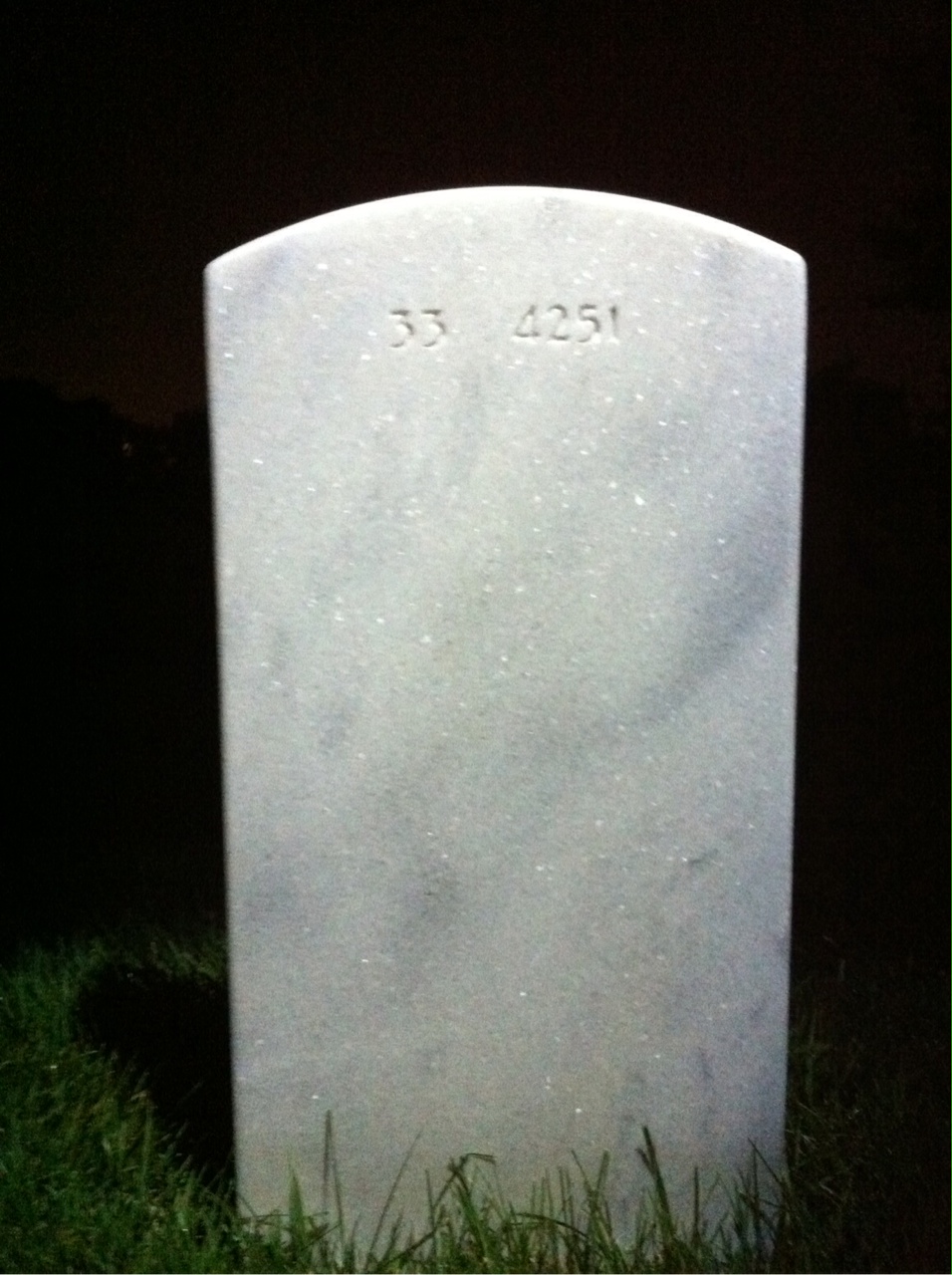 Back of headstone — Donald Potter