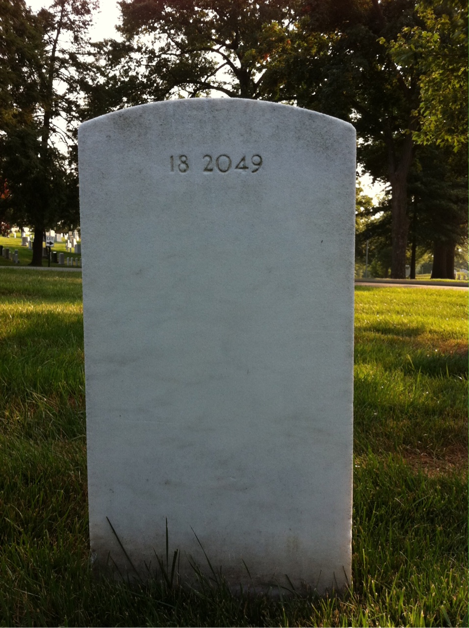 Back of headstone — Louis Monroe
