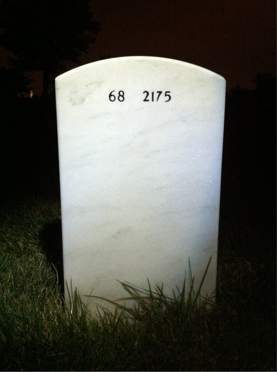 Back of headstone — Eugene Quillen
