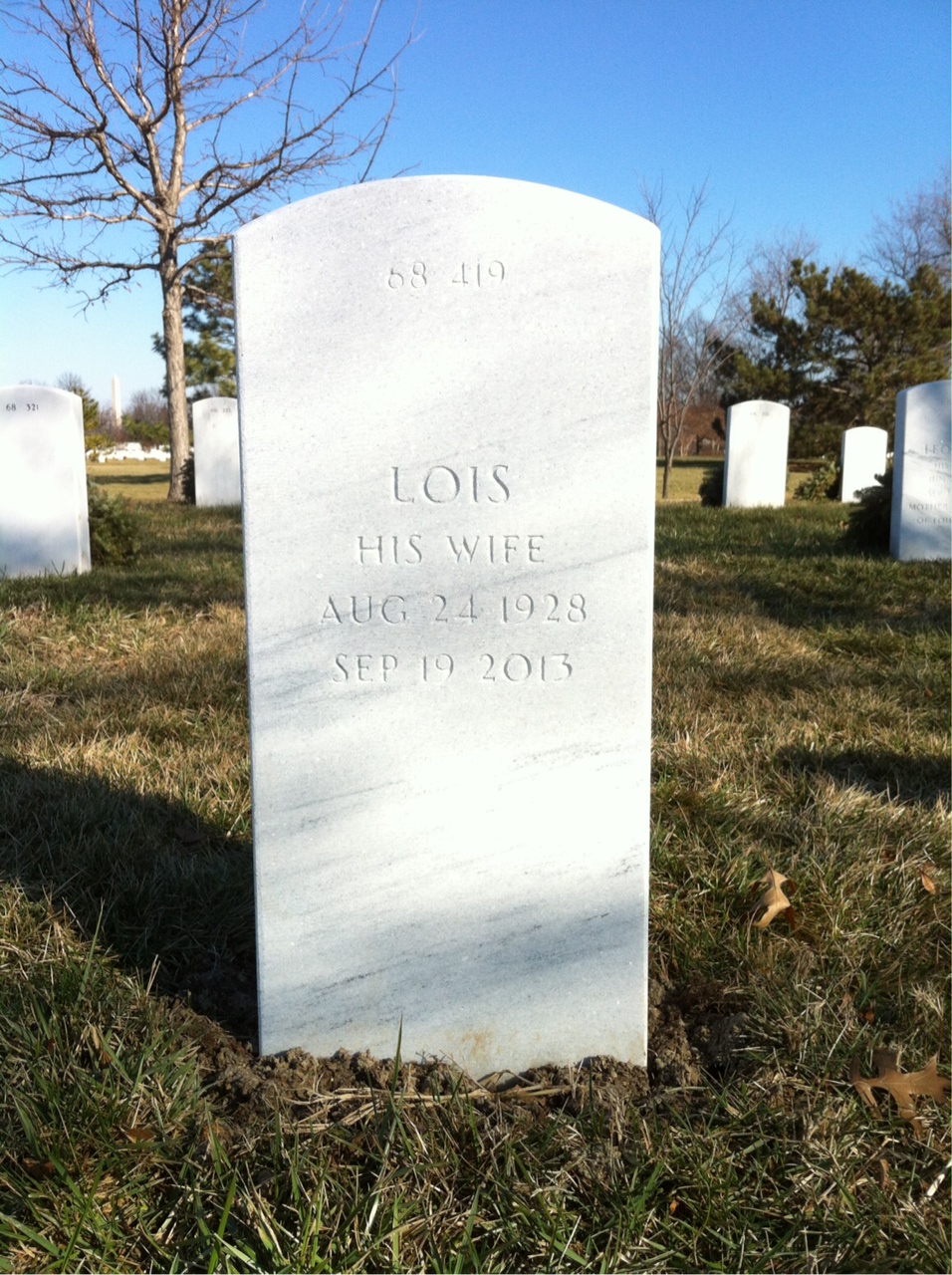 Back of headstone — Richard Laux