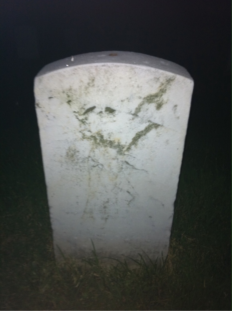 Back of headstone — Mattie Moore