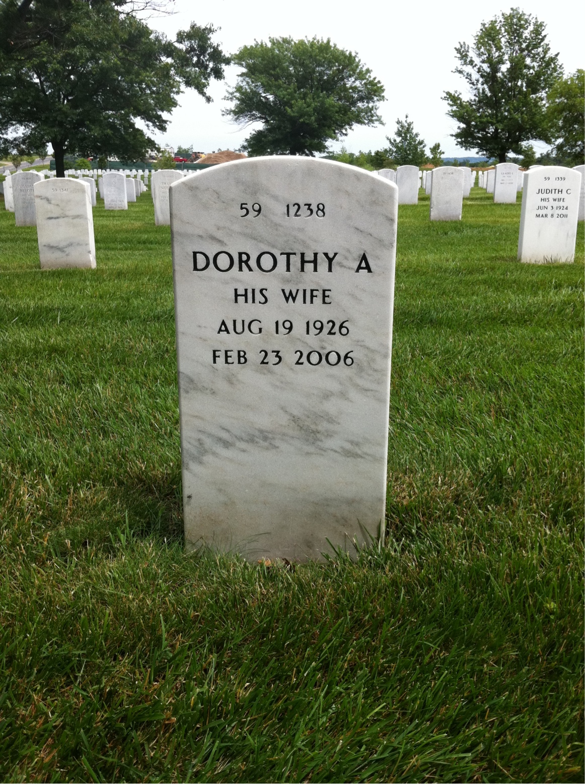 Back of headstone — George Beineman