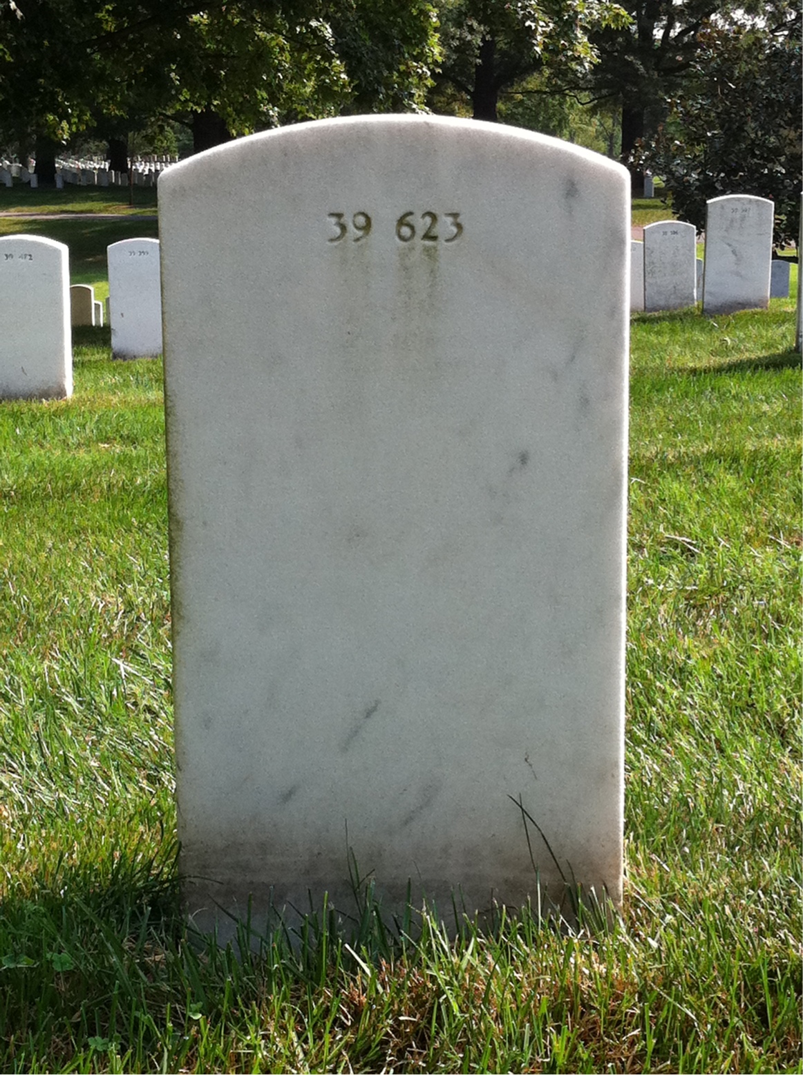 Back of headstone — Clara Moss