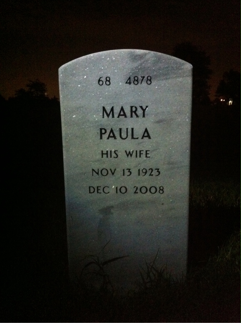 Back of headstone — Leon Kosmacki