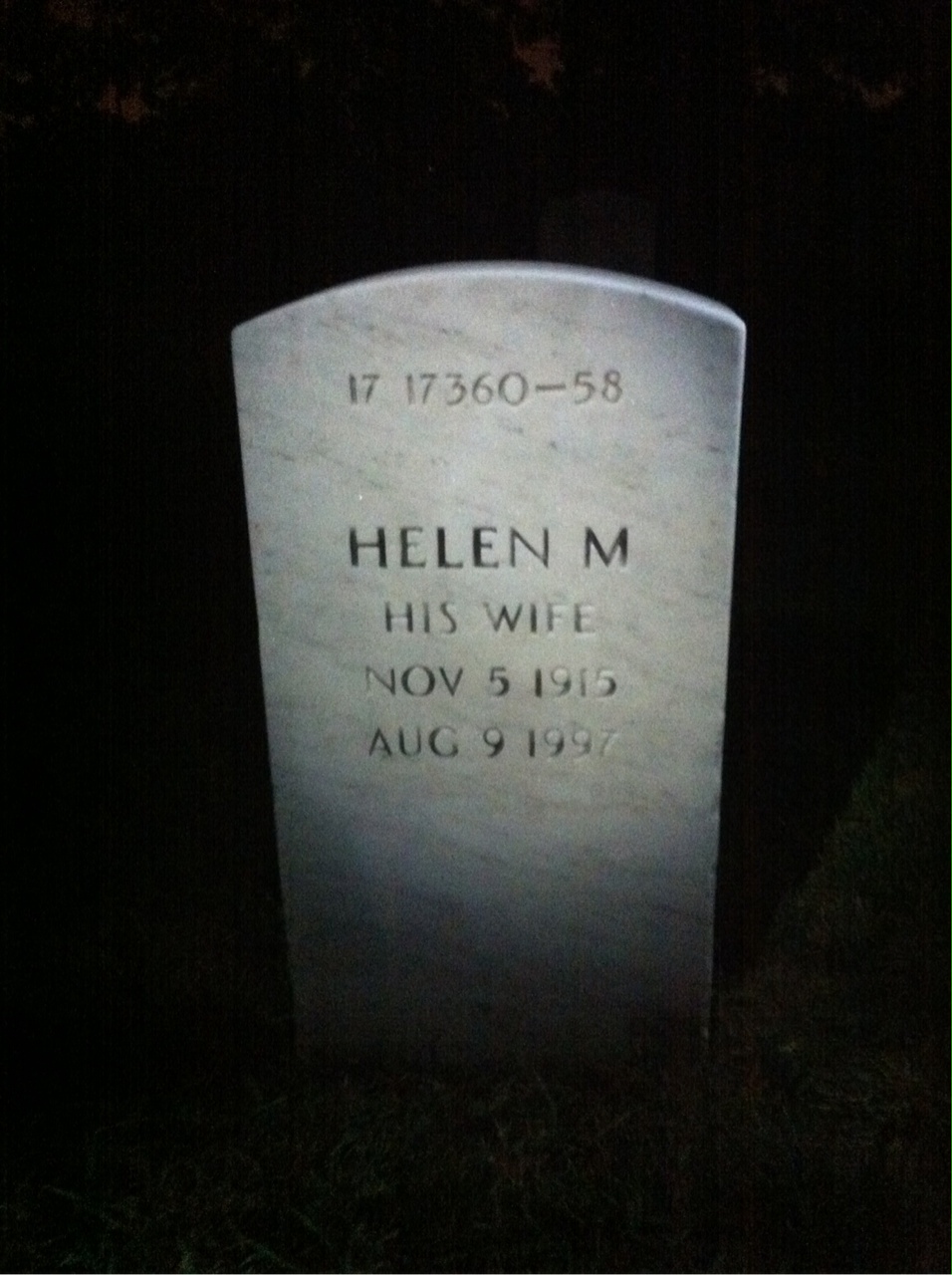 Back of headstone — Farland Bailey