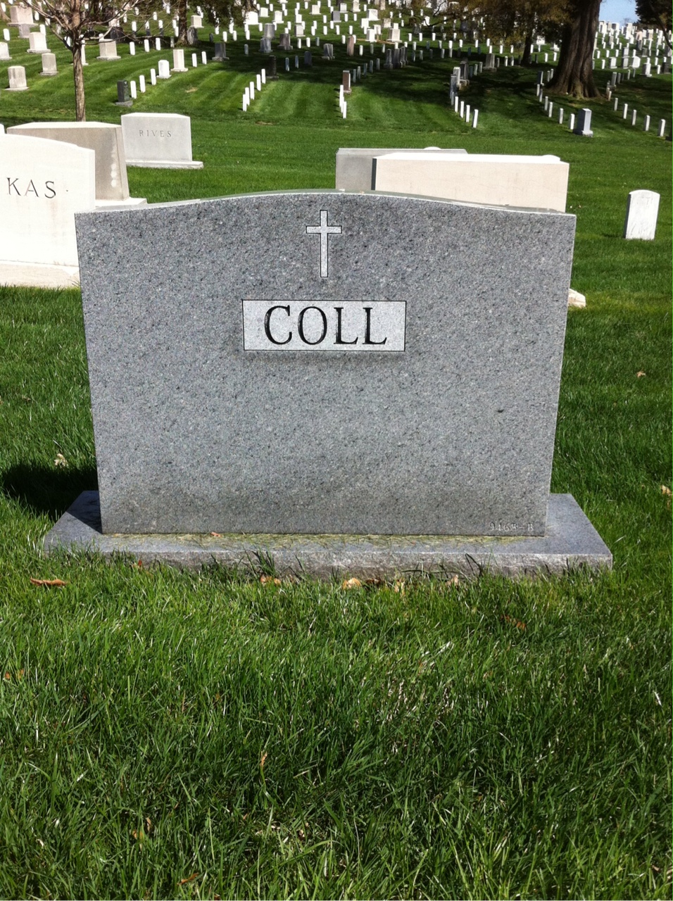 Back of headstone — James Coll