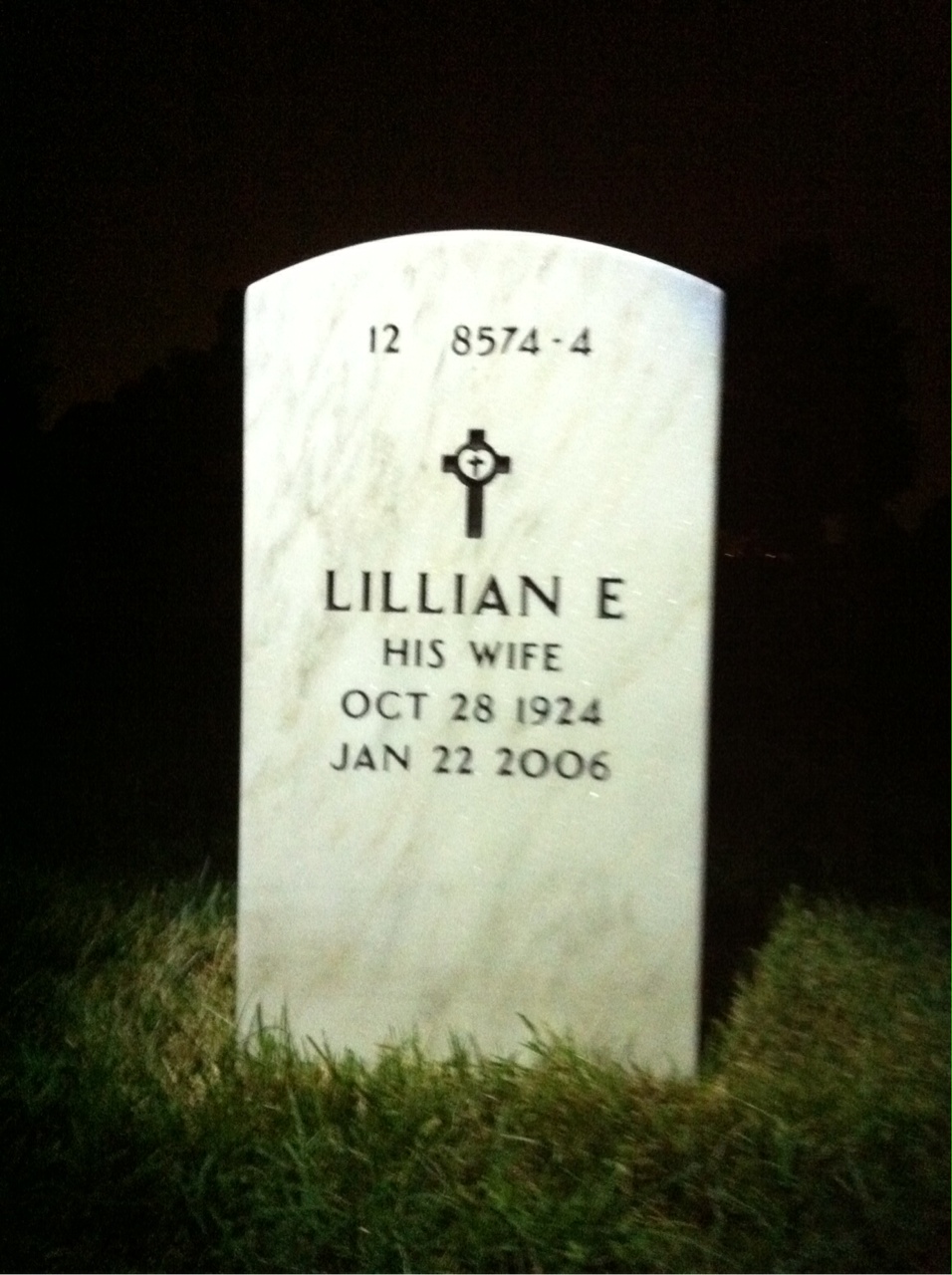 Back of headstone — Donald Dunkle