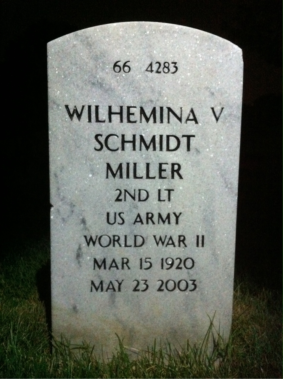 Back of headstone — Norman Miller