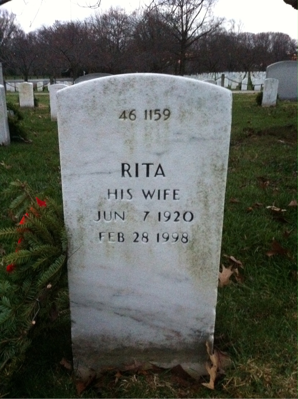 Back of headstone — Richard Morales