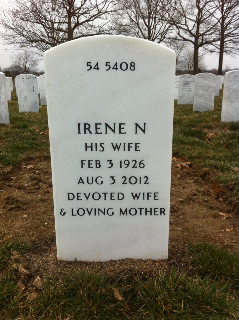 Back of headstone — Elmer Barndt