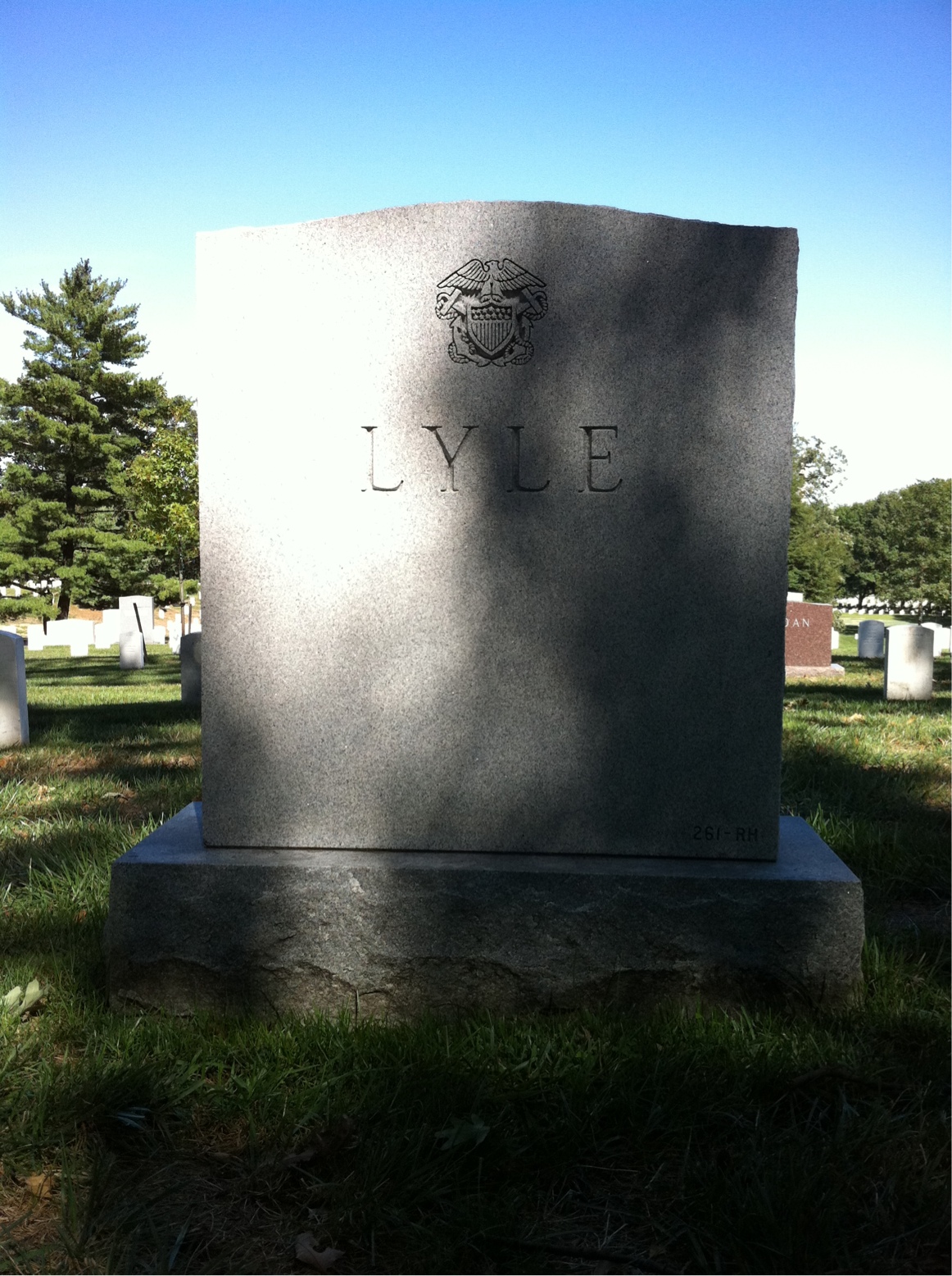 Back of headstone — Francis Lyle