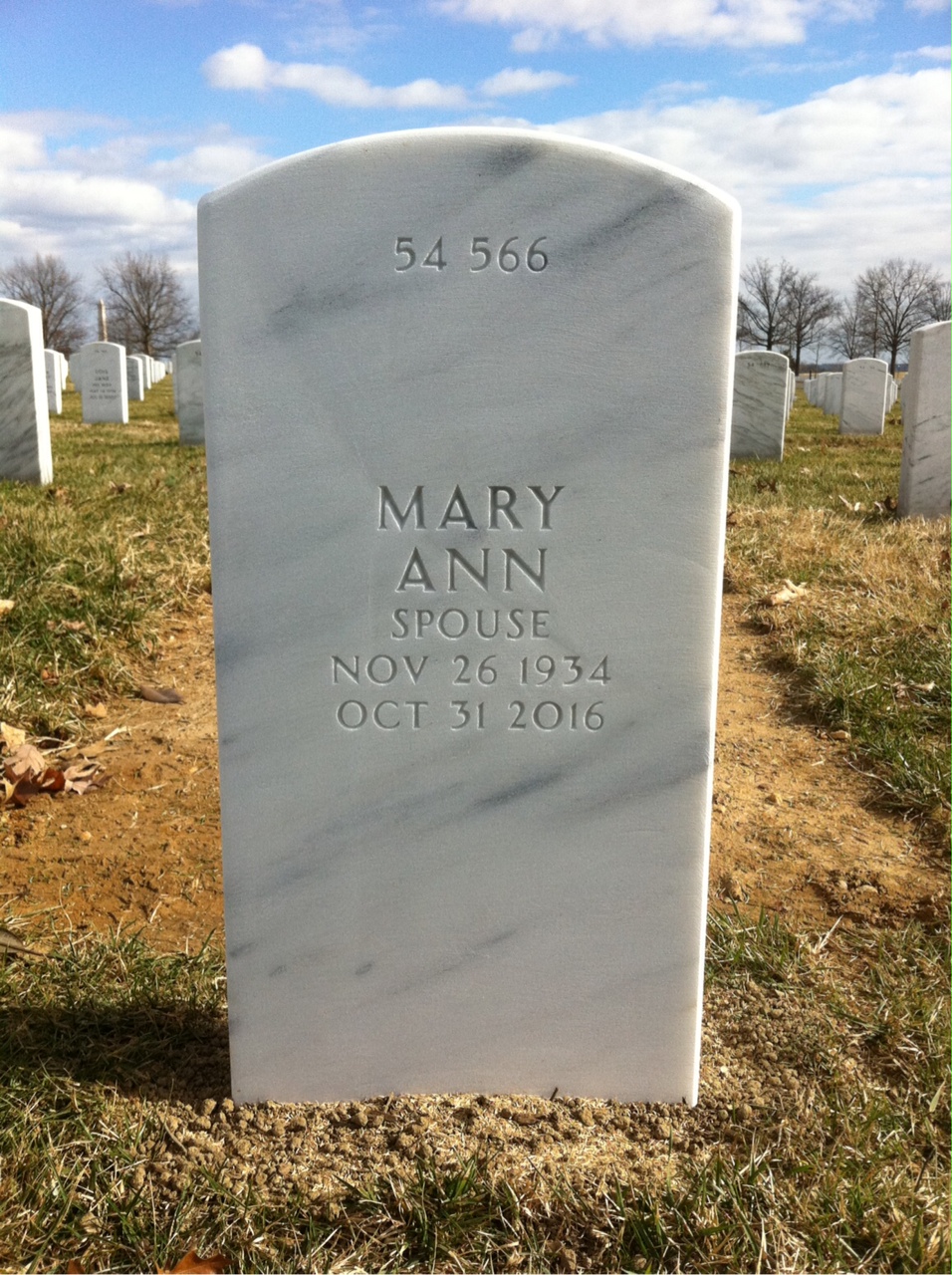 Back of headstone — Robert Veria