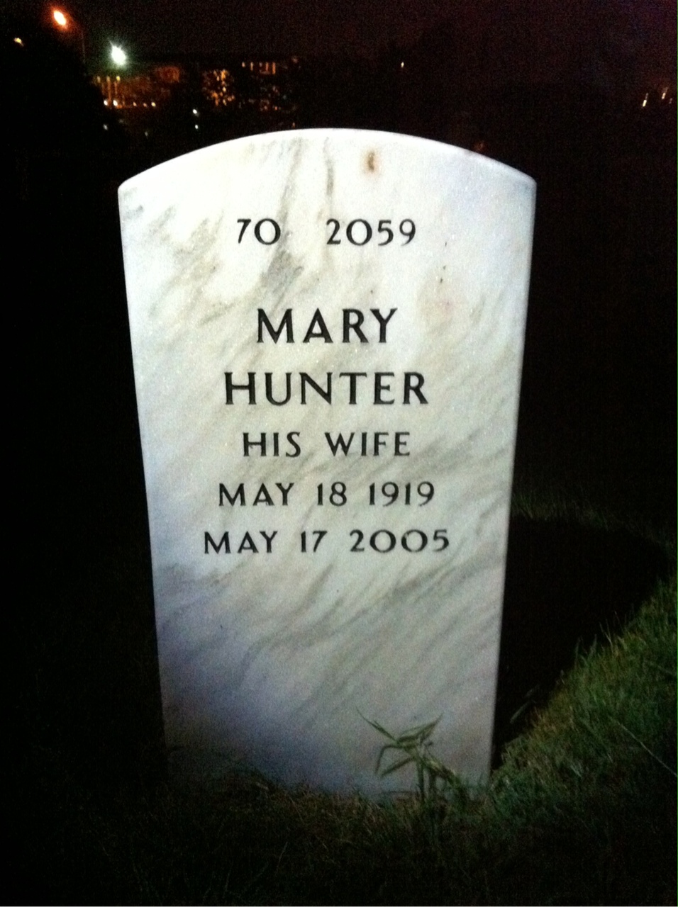 Back of headstone — Robert Duncan