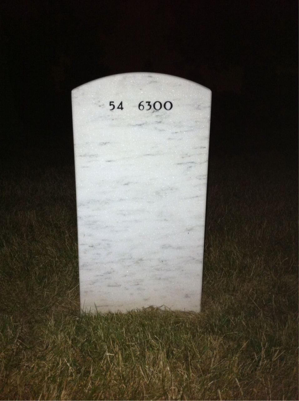 Back of headstone — Raymond Brooks