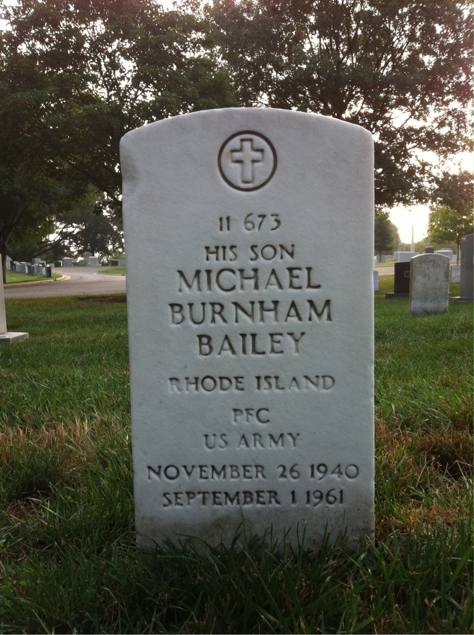 Back of headstone — Leonard Bailey