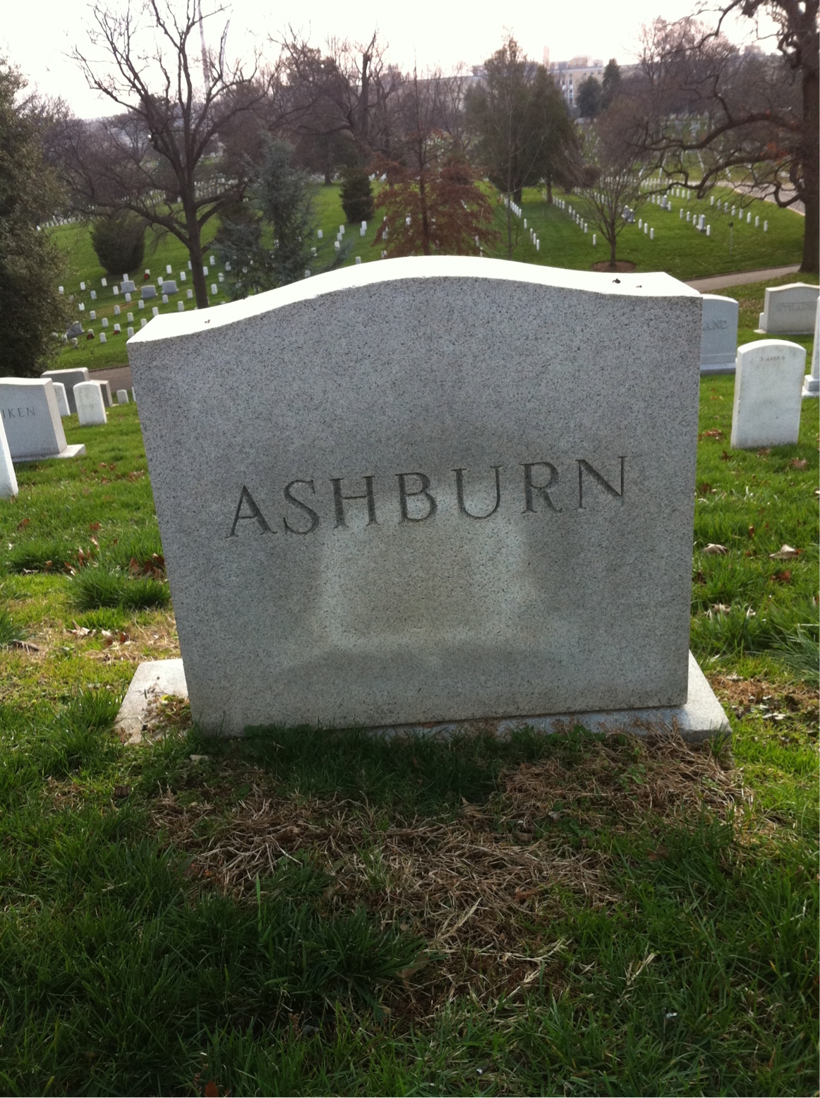 Back of headstone — Frances Ashburn