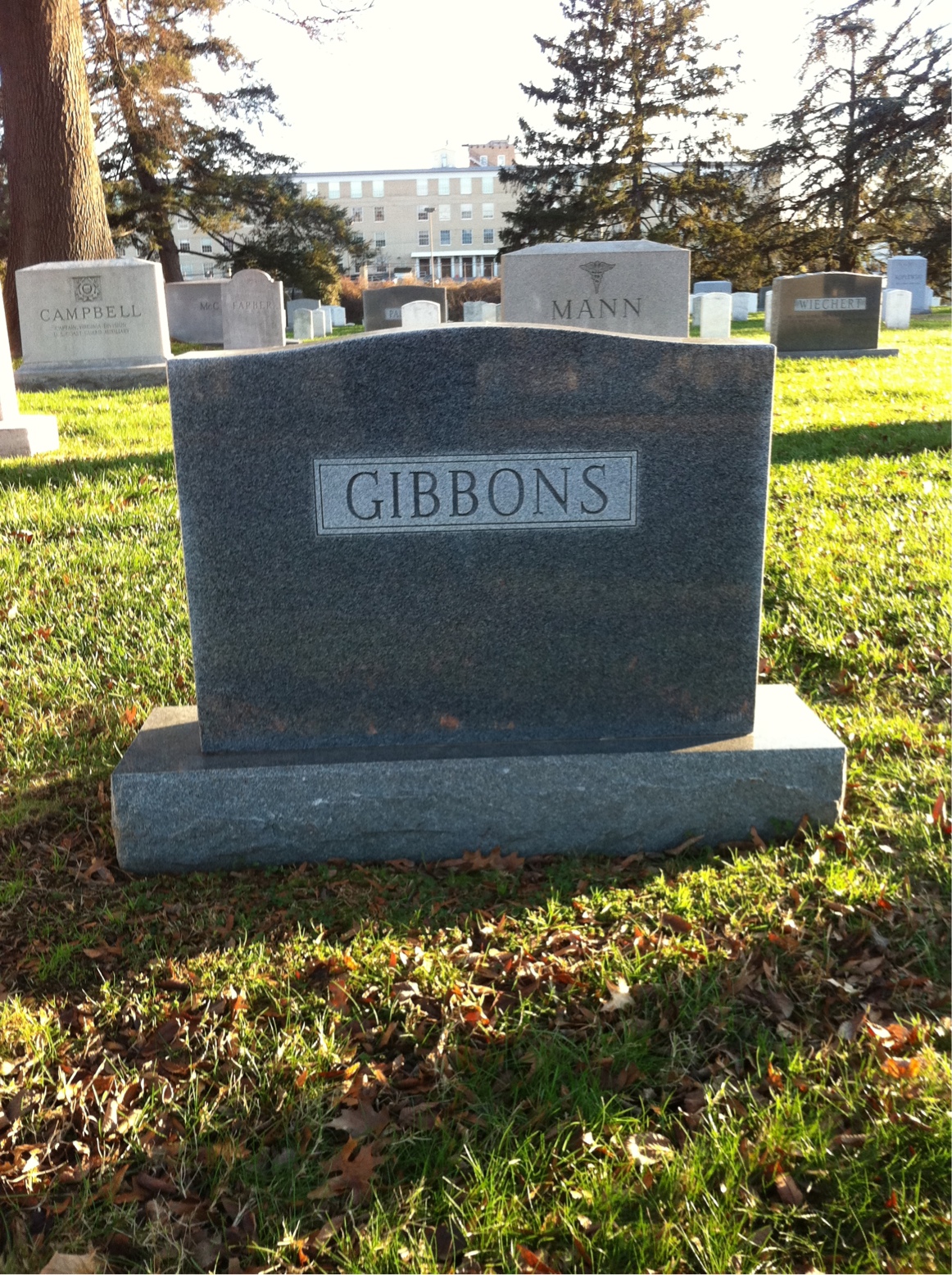 Back of headstone — Benjamin Gibbons