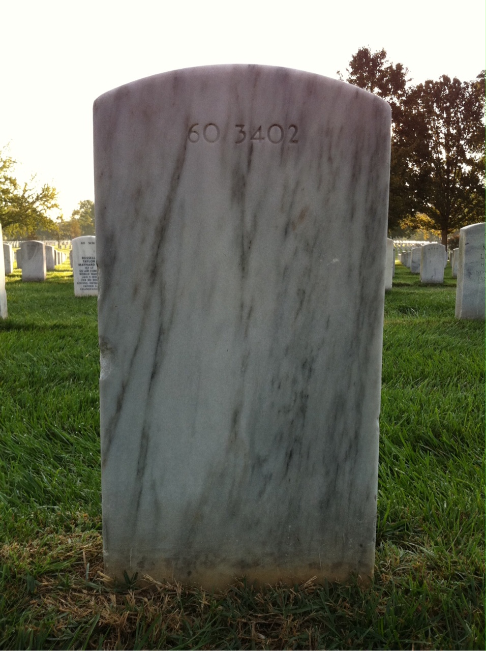 Back of headstone — Michael Abrams