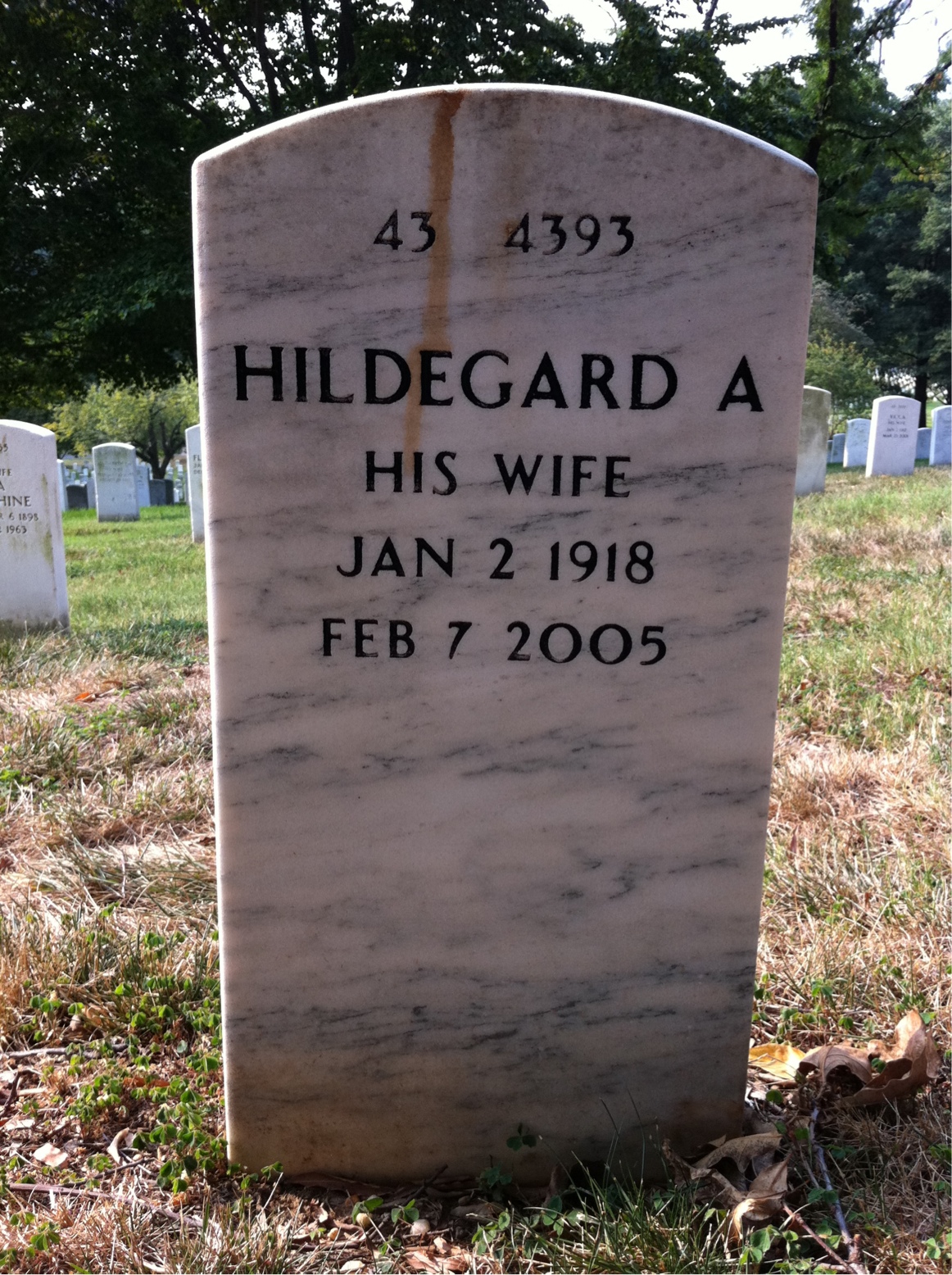 Back of headstone — Charles Wardrobe