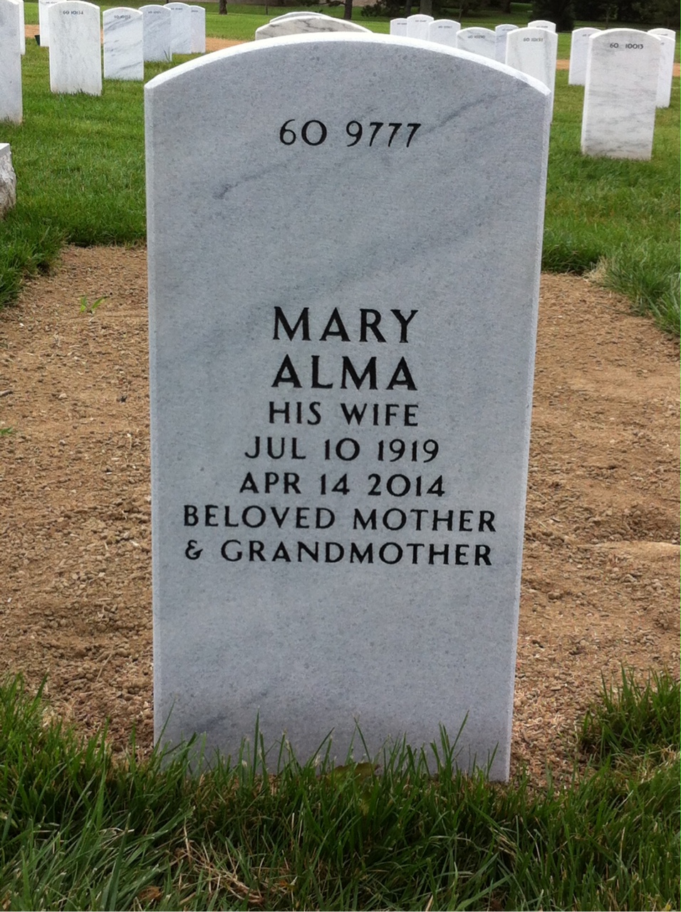 Back of headstone — Lewis Angelo