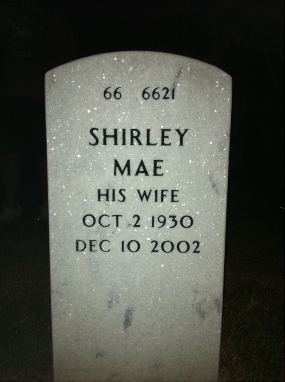 Back of headstone — Joseph Mcauliffe
