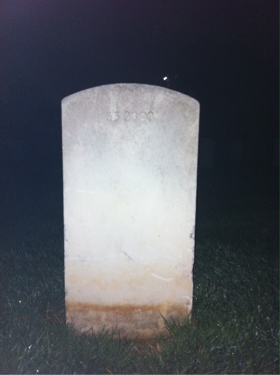 Back of headstone — William A Sutton