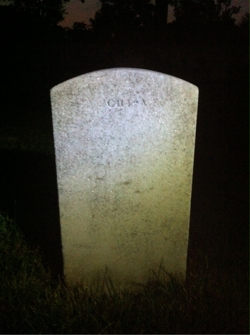 Back of headstone — Hugh Mottern