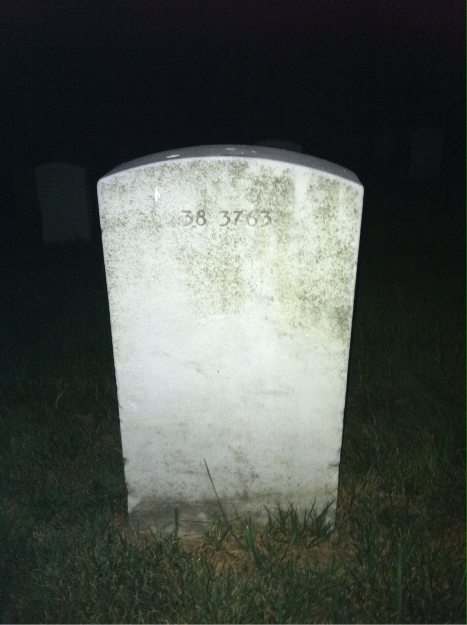 Back of headstone — William D Krebs